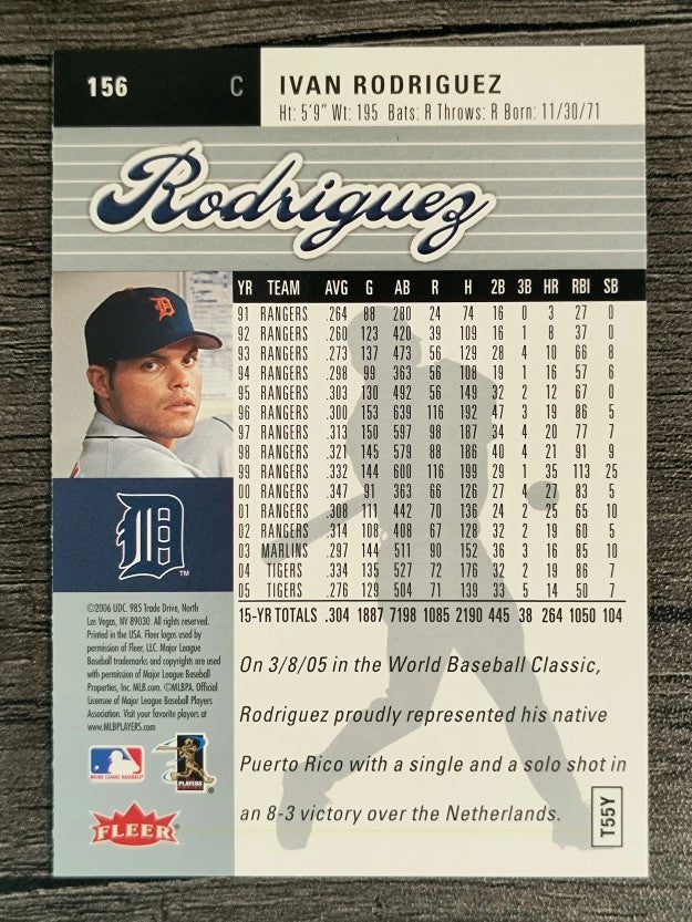 2006 Ultra #156 Ivan Rodriguez