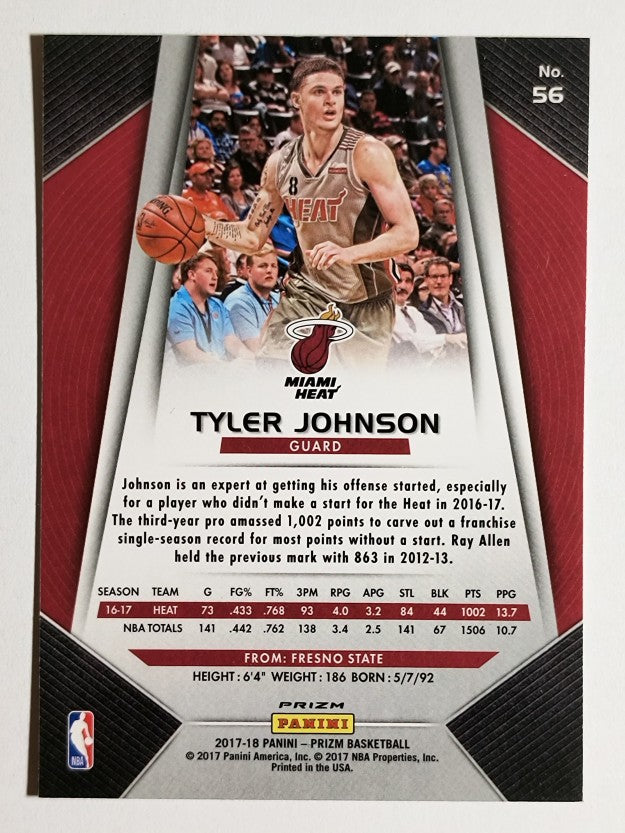 2017-18 Panini Prizm Prizms Ruby Wave #56 Tyler Johnson