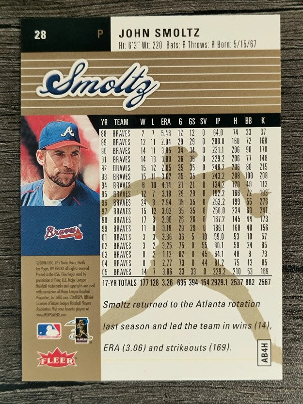 2006 Ultra Gold Medallion #28 John Smoltz
