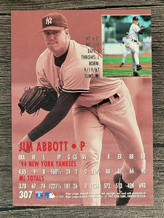 1995 Ultra #307 Jim Abbott