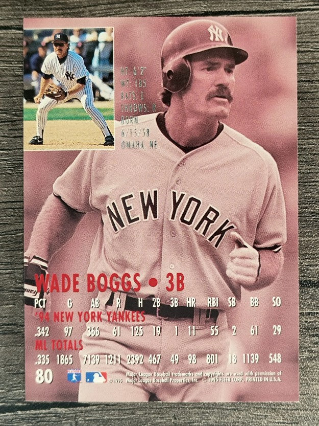 1995 Ultra #80 Wade Boggs