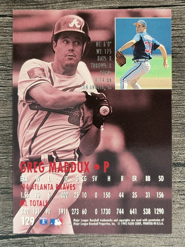1995 Ultra #129 Greg Maddux