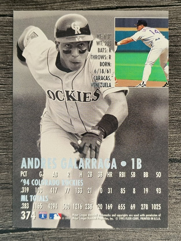 1995 Ultra #374 Andres Galarraga