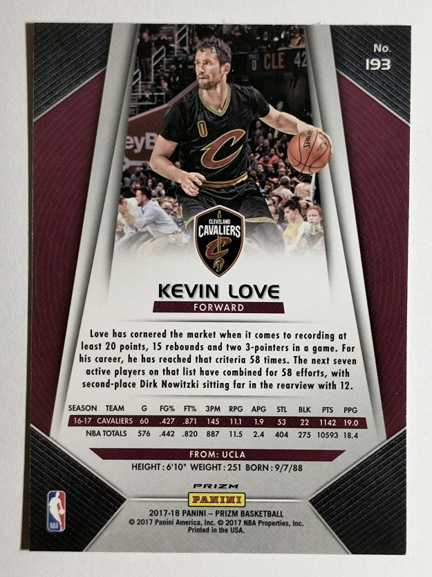 2017-18 Panini Prizm Prizms Silver #193 Kevin Love