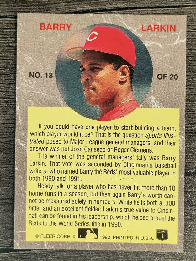 1992 Ultra All-Stars #13 Barry Larkin