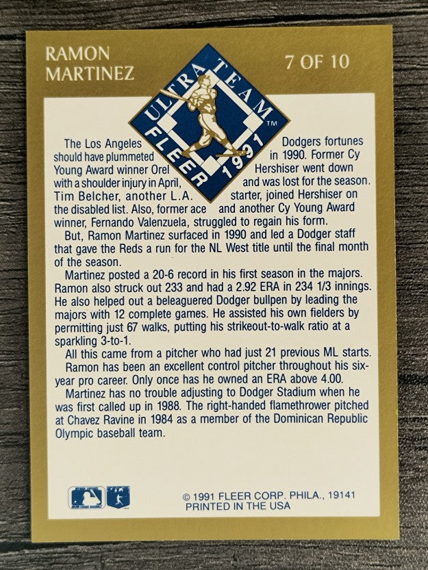 1991 Ultra Gold #7 Ramon Martinez