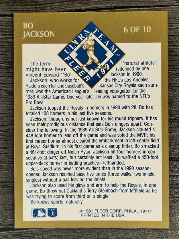1991 Ultra Gold #6 Bo Jackson