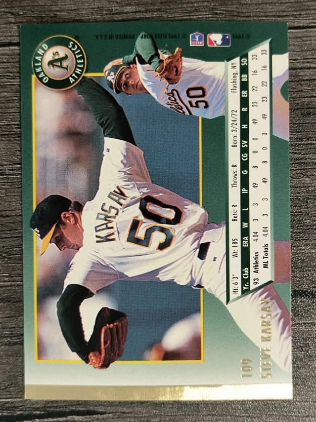 1994 Ultra #109 Steve Karsay
