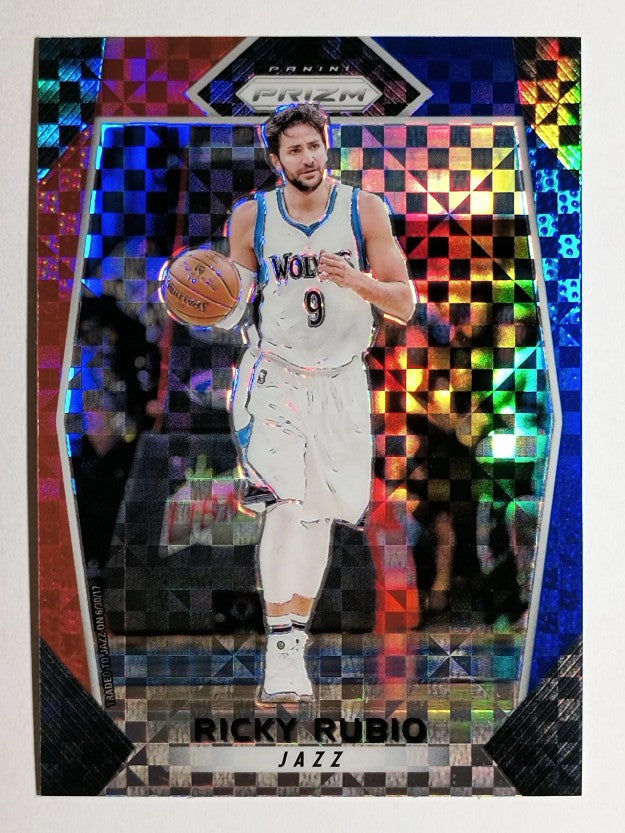 2017-18 Panini Prizm Prizms Red White and Blue #119 Ricky Rubio