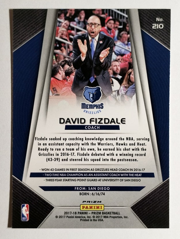 2017-18 Panini Prizm Prizms Red White and Blue #210 David Fizdale CO
