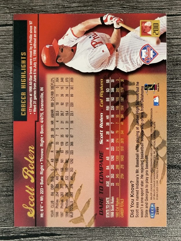 1999 Ultra #200 Scott Rolen