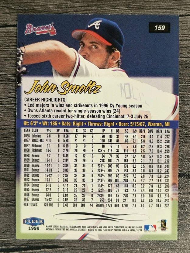 1998 Ultra #159 John Smoltz