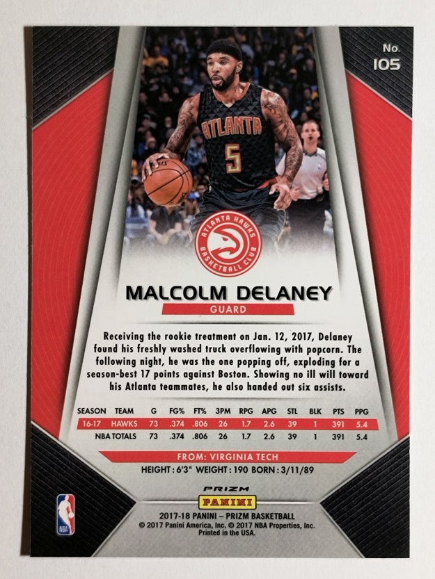 2017-18 Panini Prizm Prizms Fast Break #105 Malcolm Delaney