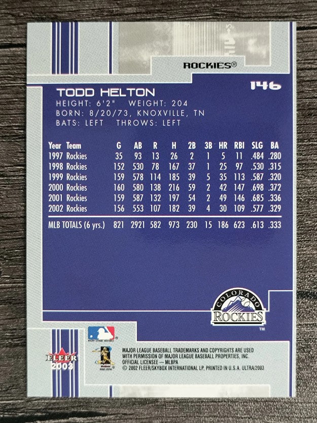 2003 Ultra #146 Todd Helton