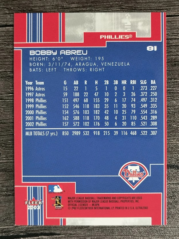 2003 Ultra #81 Bobby Abreu