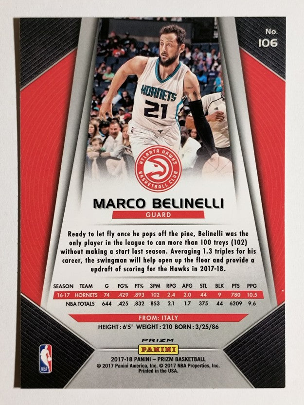 2017-18 Panini Prizm Prizms Fast Break #106 Marco Belinelli