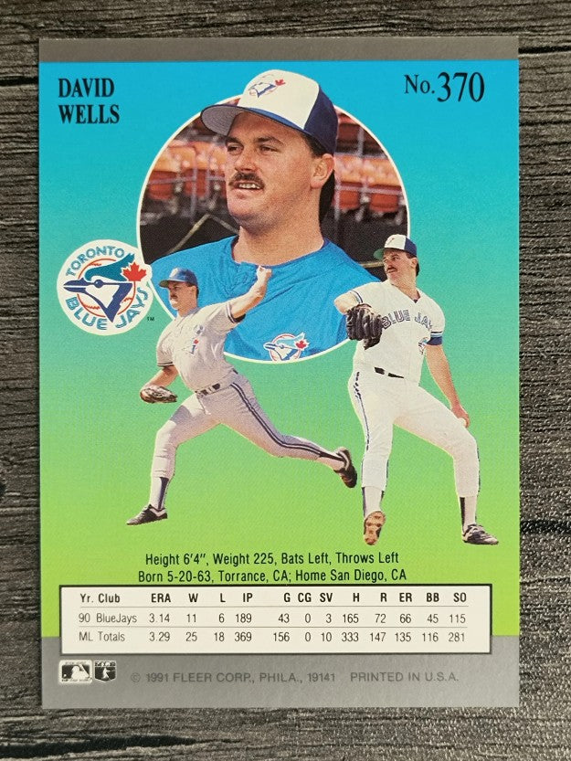 1991 Ultra #370 David Wells