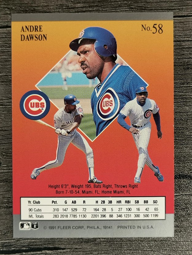 1991 Ultra #58 Andre Dawson