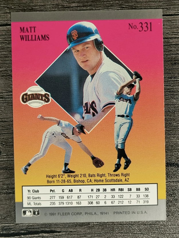 1991 Ultra #331 Matt Williams