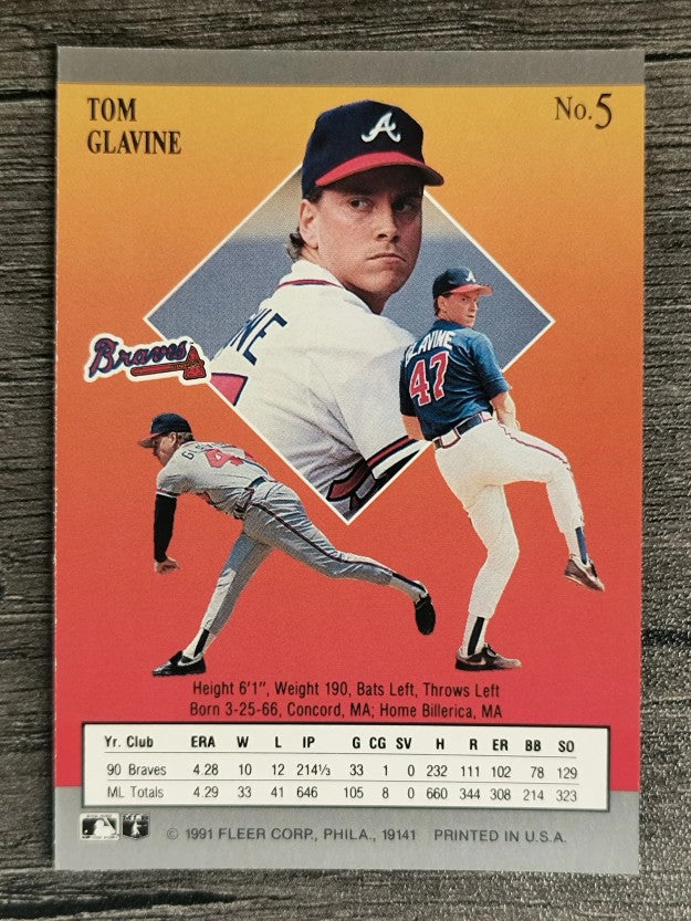 1991 Ultra #5 Tom Glavine