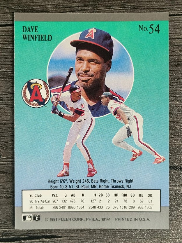 1991 Ultra #54 Dave Winfield