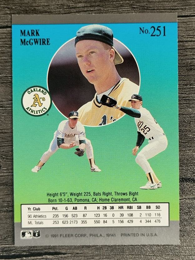 1991 Ultra #251 Mark McGwire