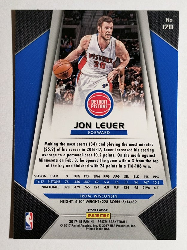 2017-18 Panini Prizm Prizms Fast Break #178 Jon Leuer