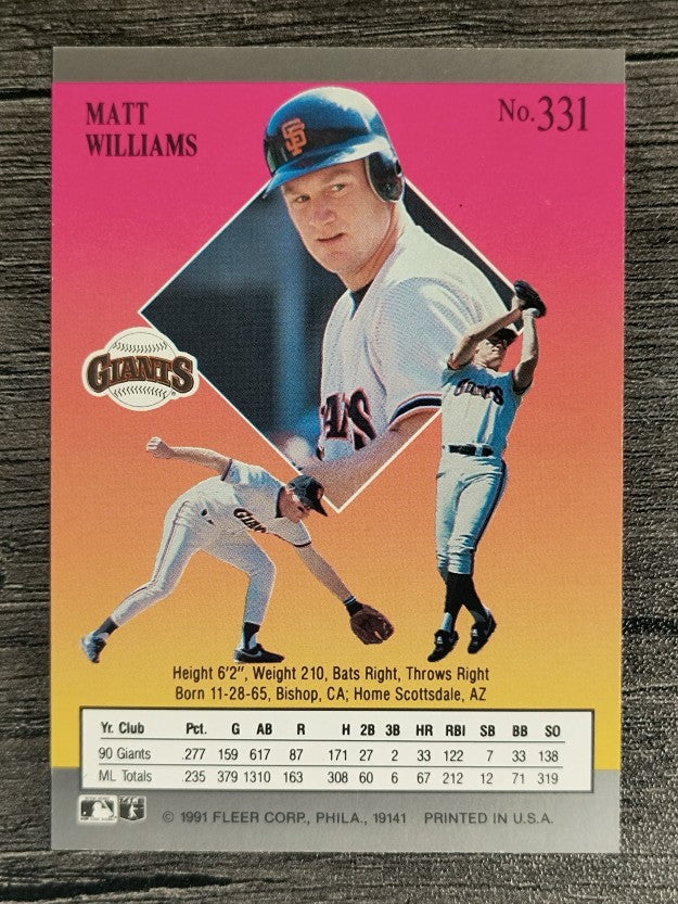 1991 Ultra #331 Matt Williams