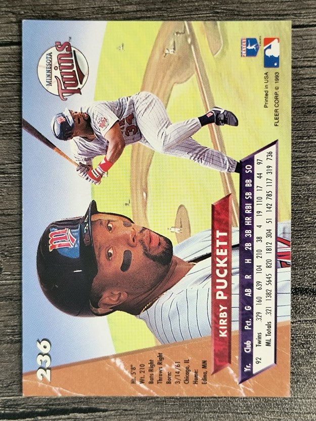 1993 Ultra #236 Kirby Puckett