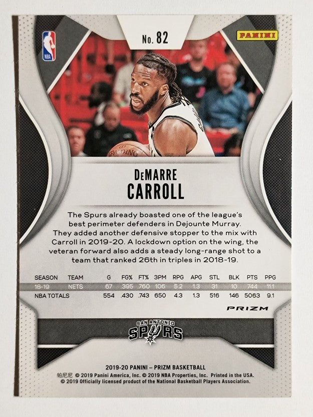 2019-20 Panini Prizm Prizms Ruby Wave #82 DeMarre Carroll