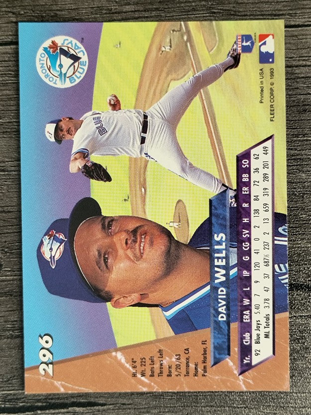 1993 Ultra #296 David Wells