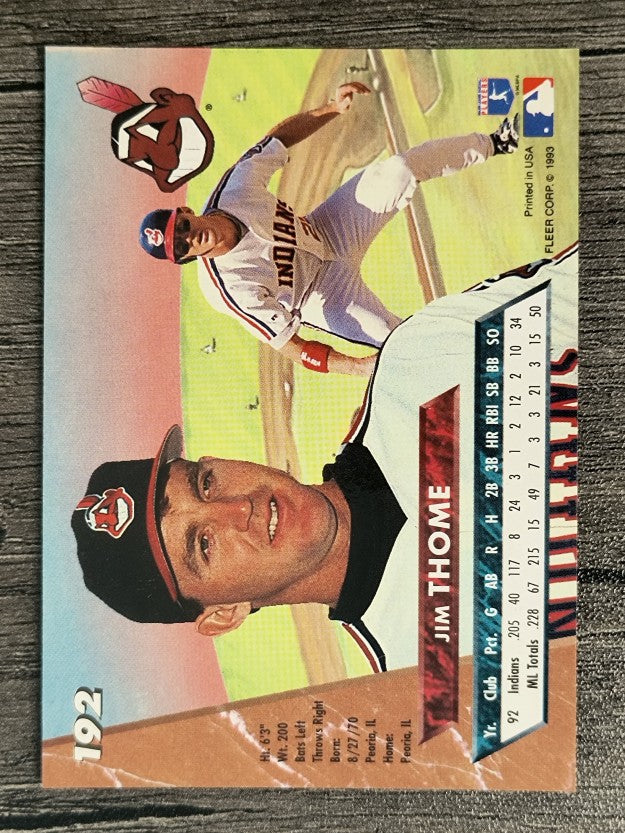 1993 Ultra #192 Jim Thome
