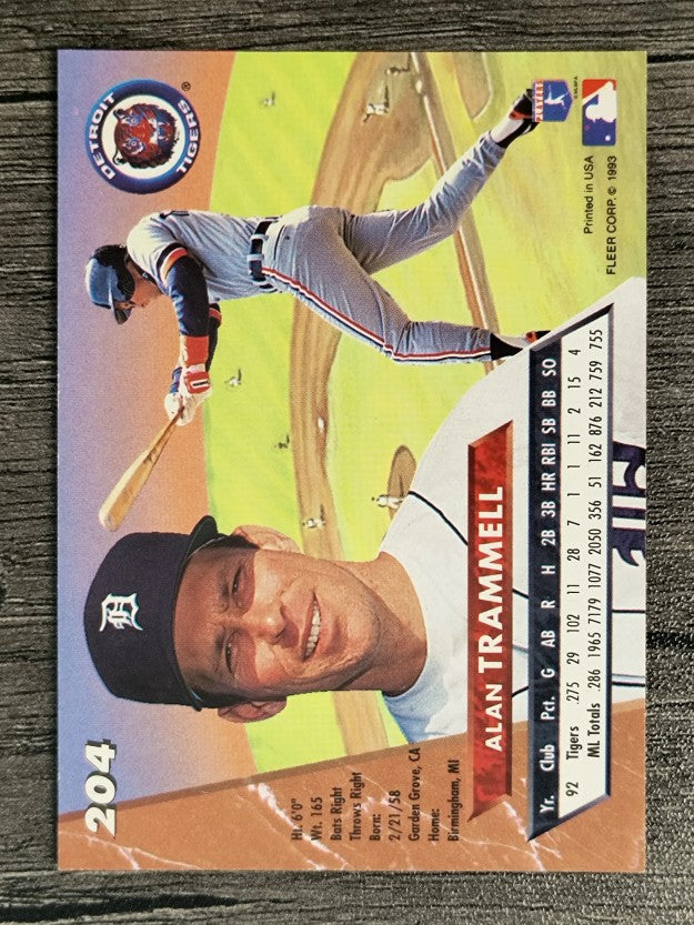 1993 Ultra #204 Alan Trammell