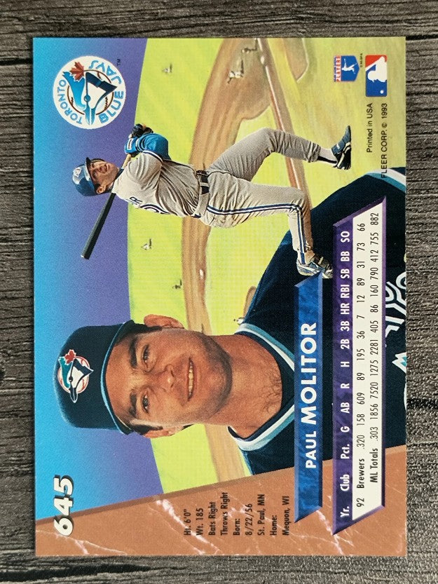 1993 Ultra #645 Paul Molitor