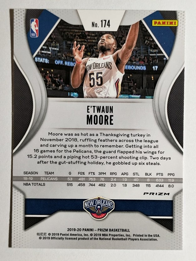 2019-20 Panini Prizm Prizms Silver #174 E'Twaun Moore