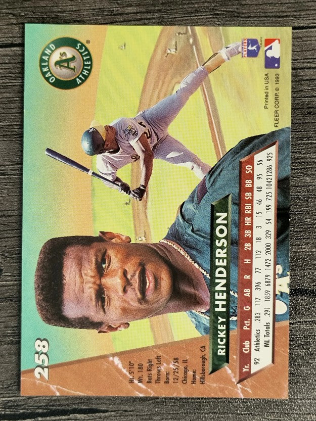 1993 Ultra #258 Rickey Henderson