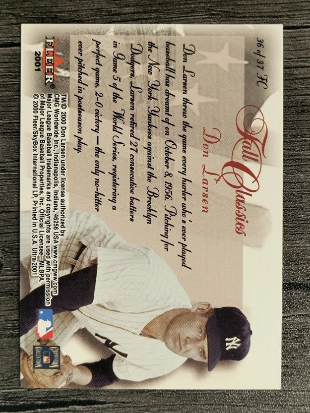 2001 Ultra Fall Classics #36 Don Larsen