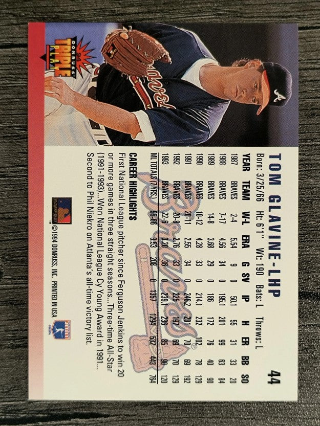 1994 Triple Play #44 Tom Glavine