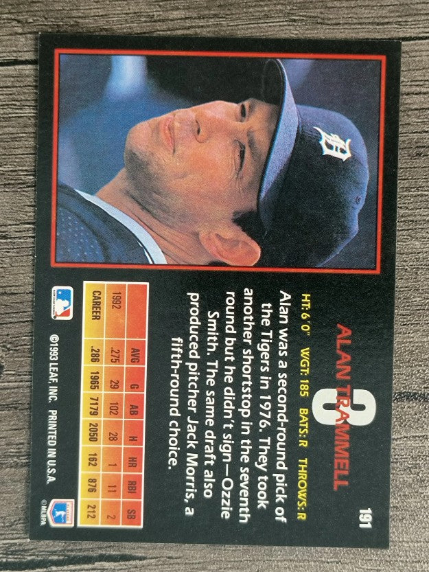 1993 Triple Play #191 Alan Trammell