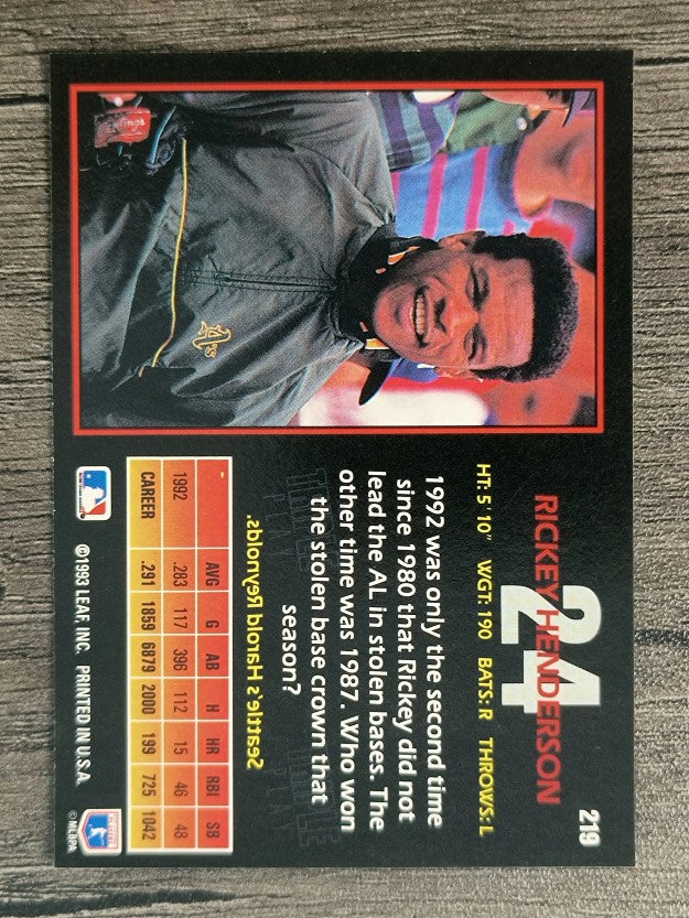 1993 Triple Play #219 Rickey Henderson
