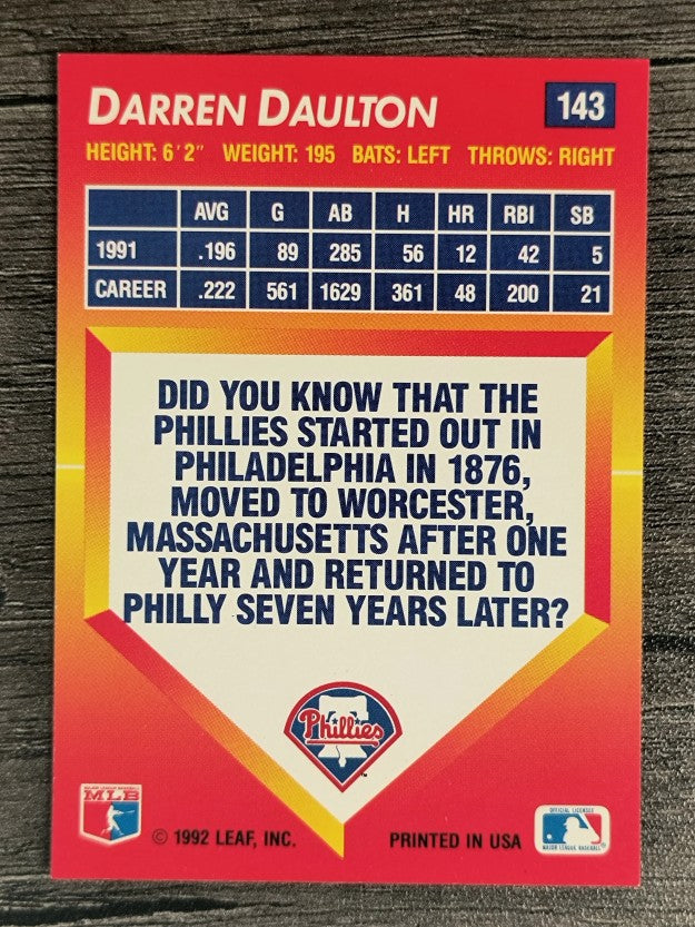 1992 Triple Play #143 Darren Daulton