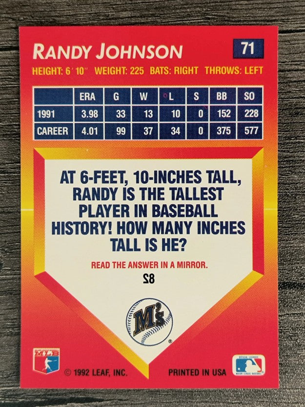 1992 Triple Play #71 Randy Johnson