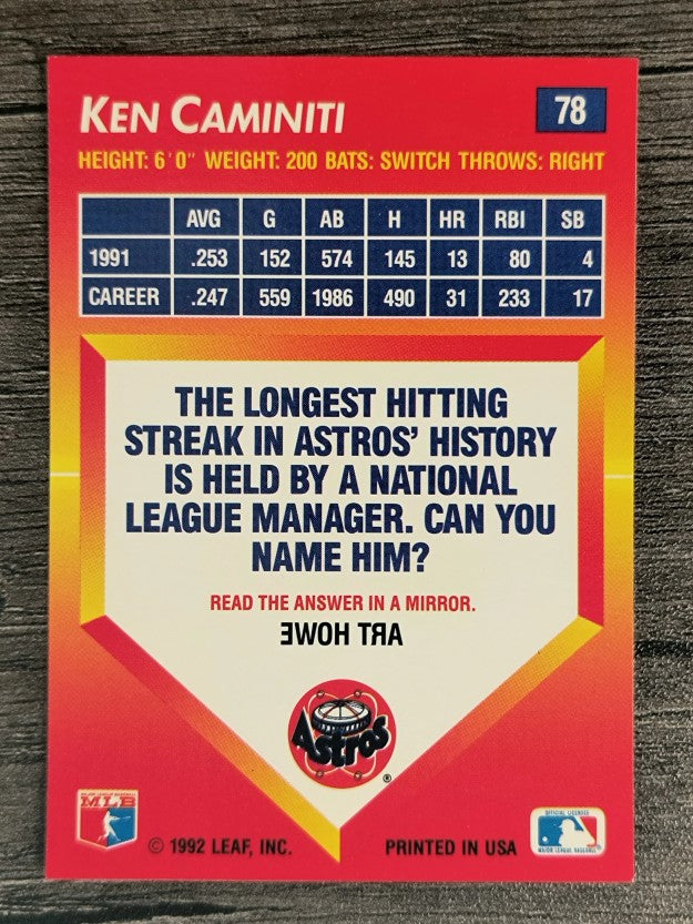 1992 Triple Play #78 Ken Caminiti