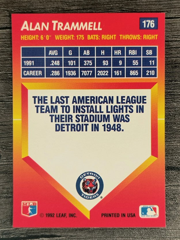 1992 Triple Play #176 Alan Trammell