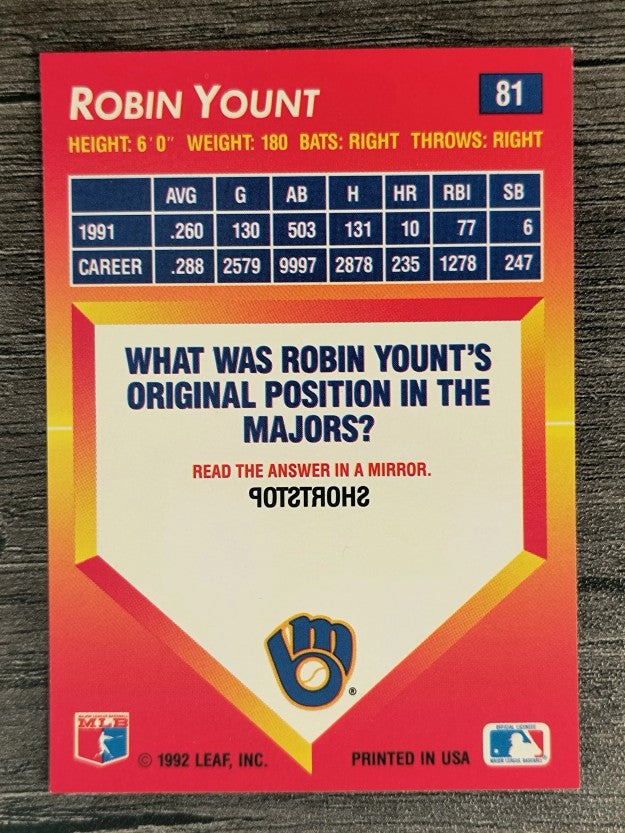 1992 Triple Play #81 Robin Yount