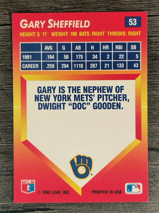 1992 Triple Play #53 Gary Sheffield