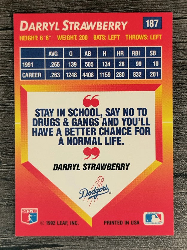 1992 Triple Play #187 Darryl Strawberry