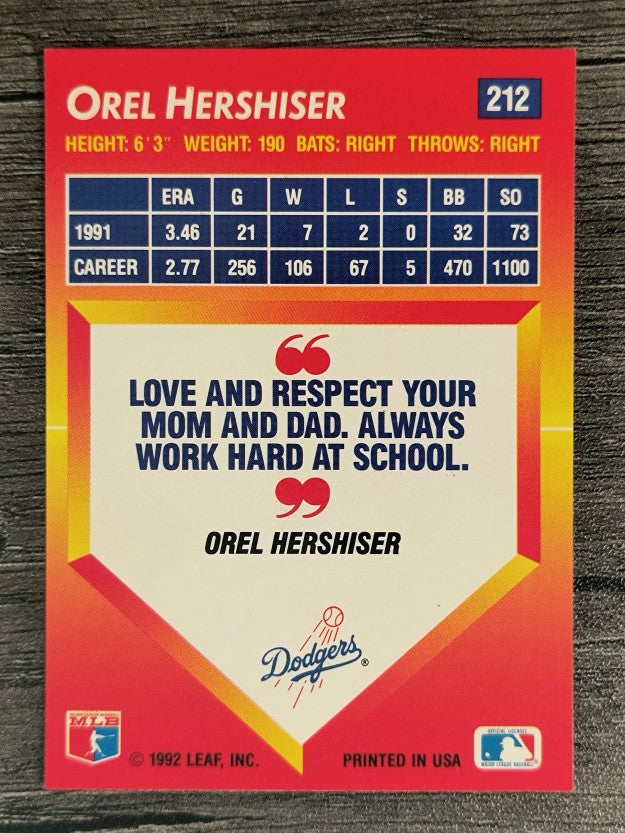 1992 Triple Play #212 Orel Hershiser