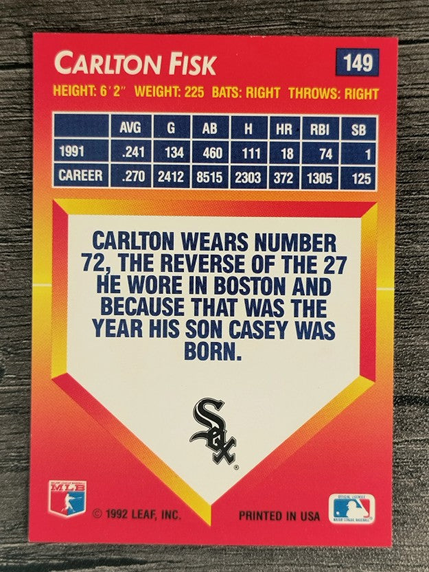 1992 Triple Play #149 Carlton Fisk
