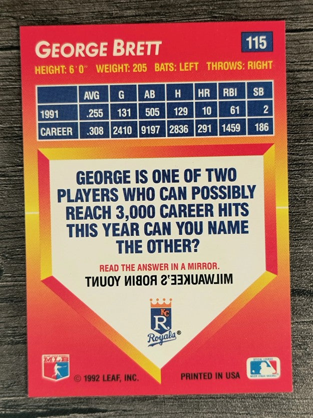 1992 Triple Play #115 George Brett